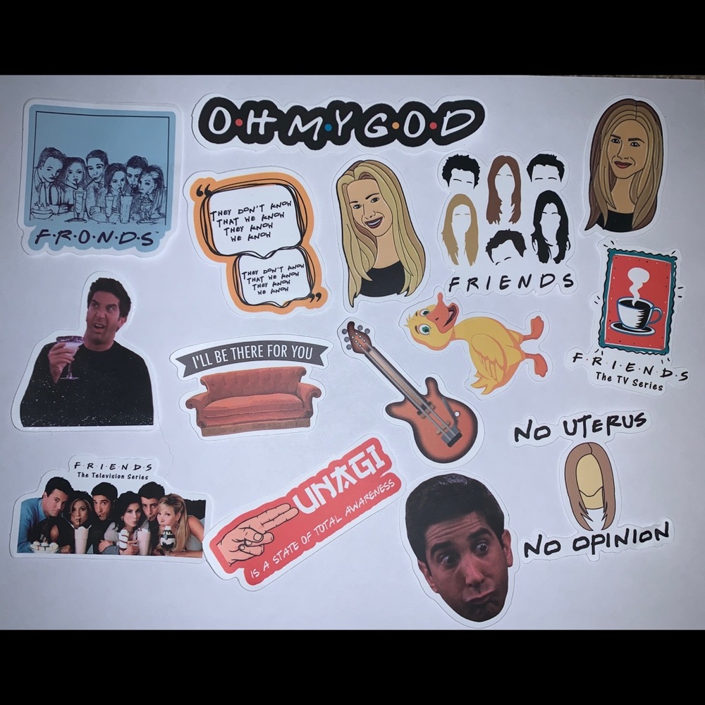 ❌🚫Sold🚫❌ 30 friends tv show stickers asst.